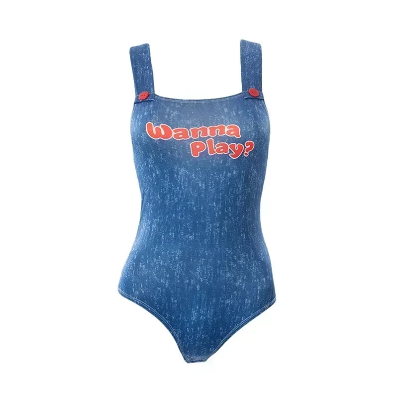 Halloween Costumes for Women Scary Nightmare Killer Doll Wanna Play Movie Character Bodysuit Chucky Doll Costume Set